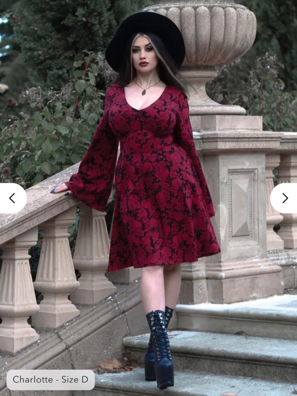 Danu Bell Sleeve Mini Dress - Blood Red